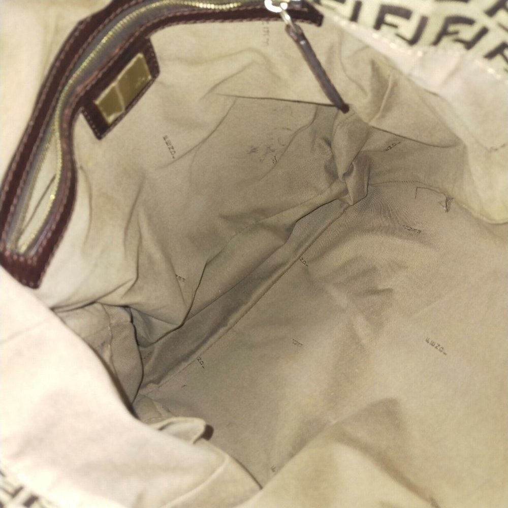 AUTHENTIC Fendi Tote Bag Brown Nylon - Picture 9 of 11
